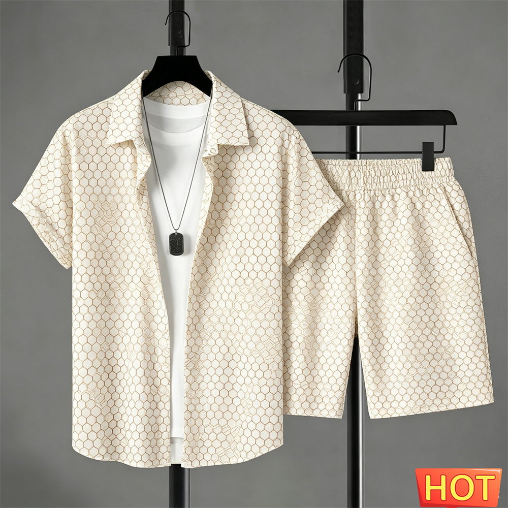 Summer Outfits Man Shirt Set G - Shirt Camp Collar review and price