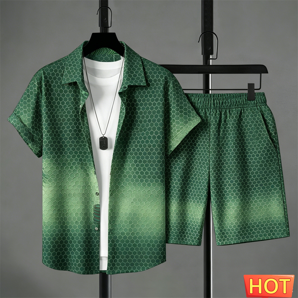 Summer Outfits Man Shirt Set G - Shirt Camp Collar review and price
