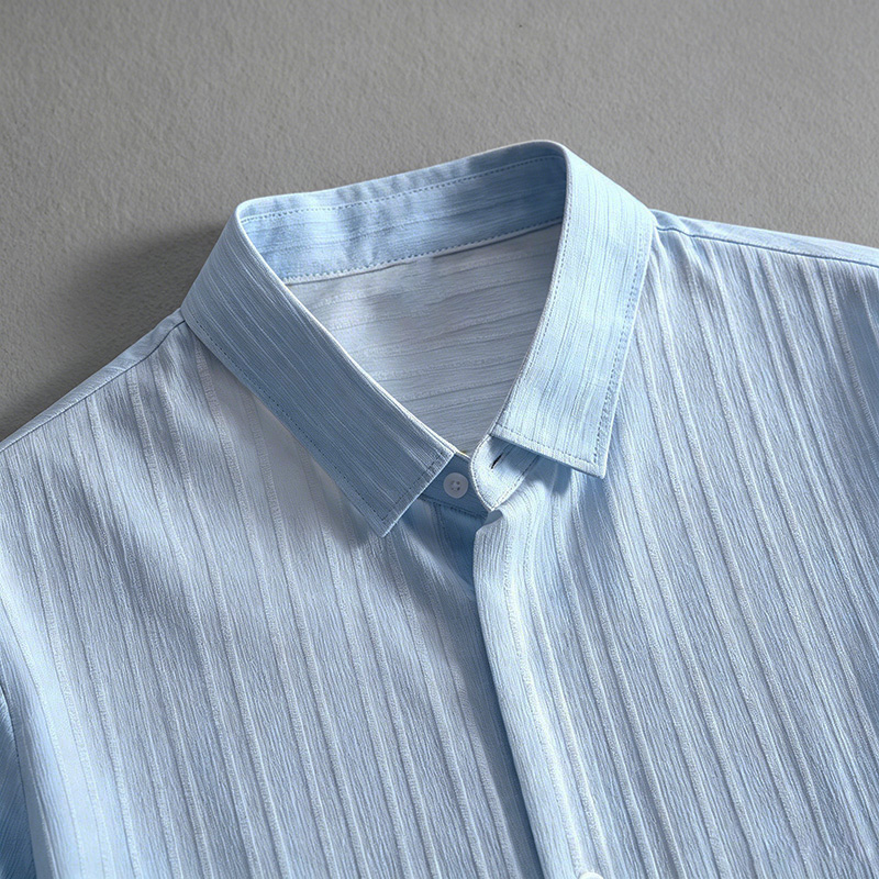 2026 New Men Vertical Wrinkle  - Shirt Camp Collar review and price